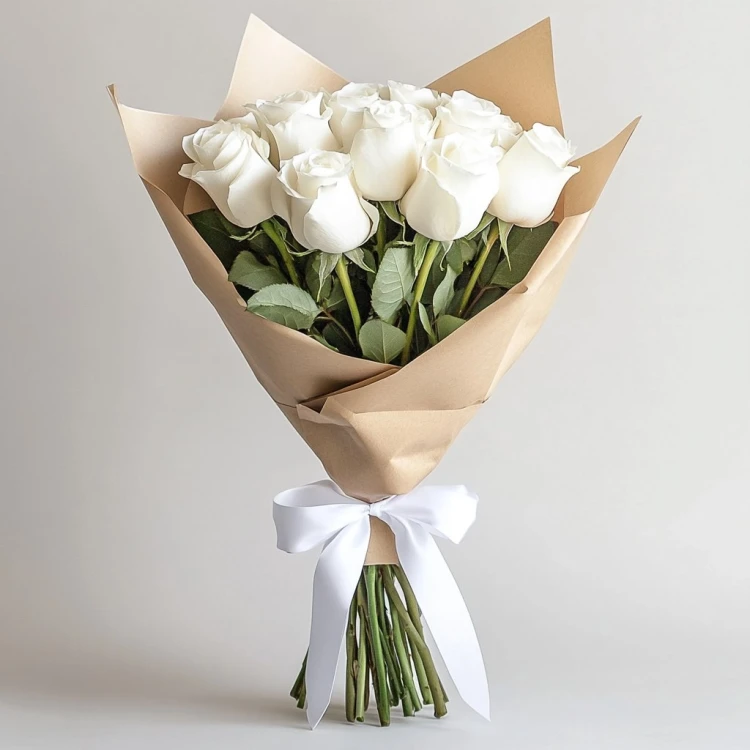 Букет 9 белых роз
